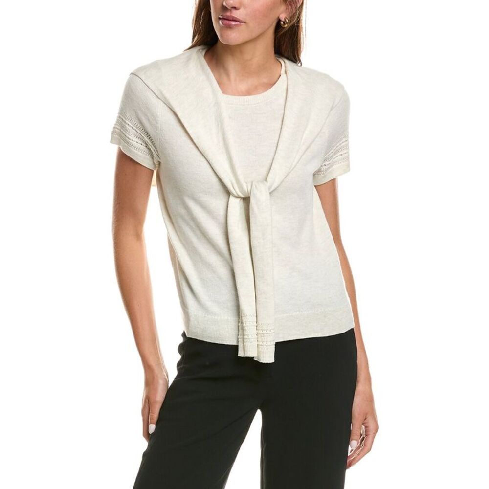 Nic & Zoe Womens Piazza Over The Shoulder Sweater, Brown